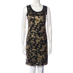 EUC Michael Kors Metallic Gold Sequins Sheath Dress